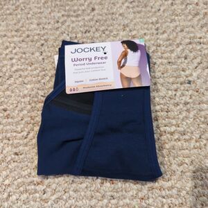 Jockey Worry Free Period Underwear XL Blue Hipster Moderate Absorbency Stretch